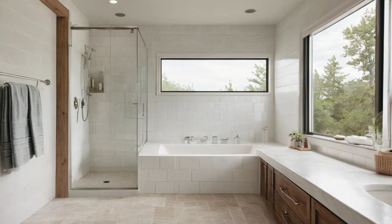 A bright, newly remodeled bathroom in a Marlborough home with a walk-in shower